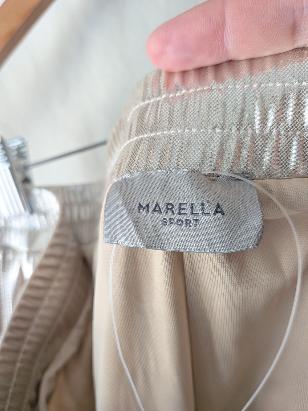 Marella Sport Metallic Silver Pleated Midi Skirt - Picture 4 of 9
